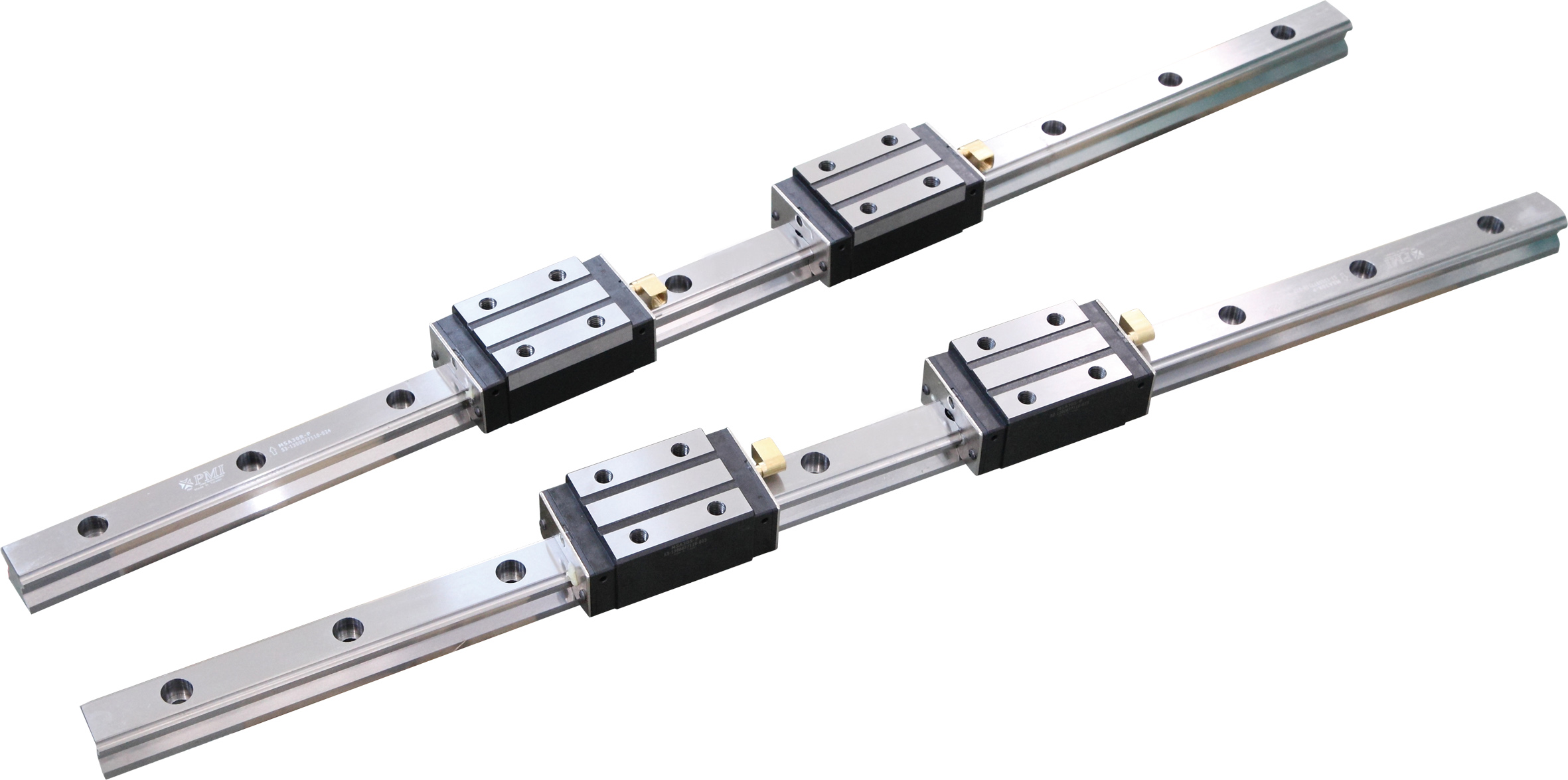 高剛性、高精度、高速度的進(jìn)口臺(tái)灣上銀或銀泰P級(jí)線性滑軌，C3精密滾珠絲桿，專(zhuān)用日本NSK/德國(guó)FAG絲桿軸承。